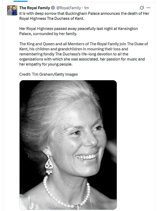 Breaking: The Duchess of Kent Passes Away, Marking the End of an Era for the British Royal Family