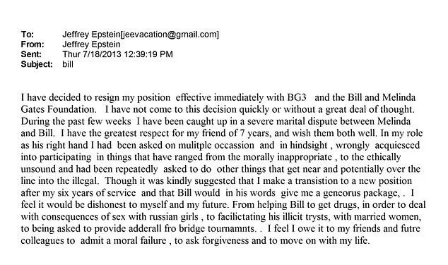 New DOJ Documents Reveal Epstein's Allegations Against Bill Gates in 2013 Emails
