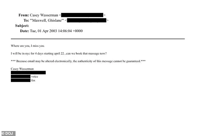 Casey Wasserman and Ghislaine Maxwell's Emails Revealed in DOJ Documents