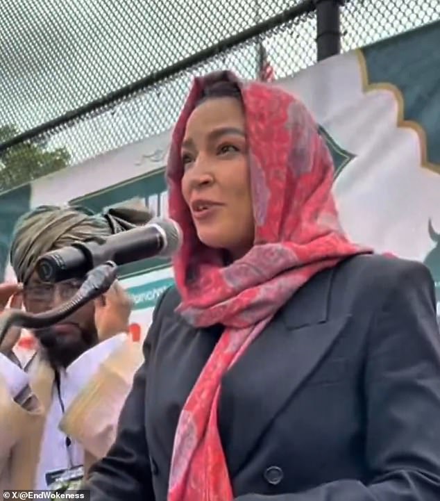 Conservative backlash erupts over video of Alexandria Ocasio-Cortez wearing hijab at Eid