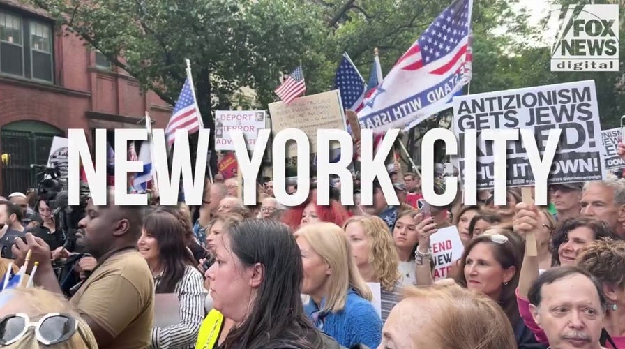 Pro-Israel activists rally against Mayor Mamdani, demanding he address rising antisemitism.
