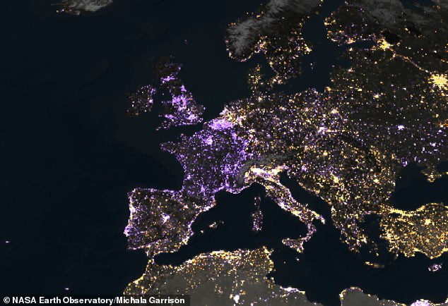 NASA data shows UK night lights dimmed 22% from 2014 to 2022.